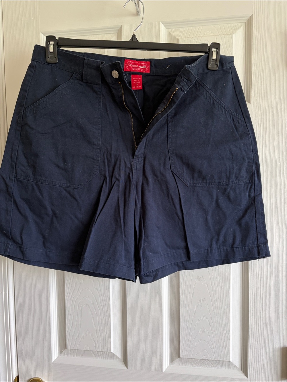Venezia Navy Cotton Bermuda Shorts